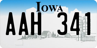 IA license plate AAH341