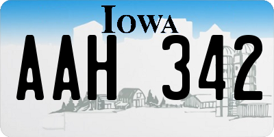 IA license plate AAH342