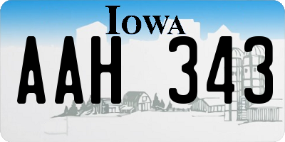 IA license plate AAH343