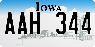 IA license plate AAH344