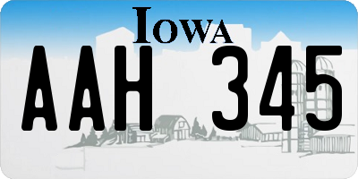 IA license plate AAH345