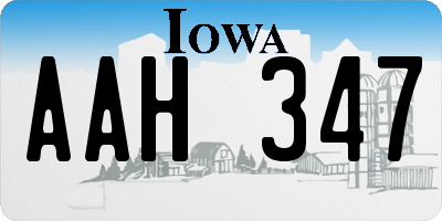 IA license plate AAH347