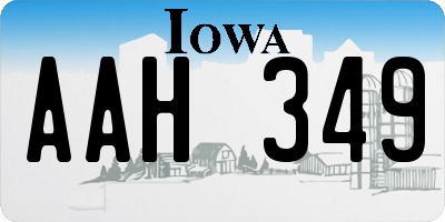 IA license plate AAH349