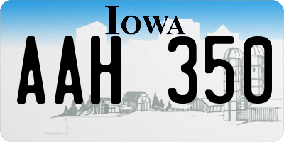 IA license plate AAH350