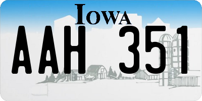 IA license plate AAH351