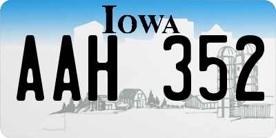 IA license plate AAH352