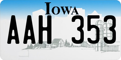 IA license plate AAH353