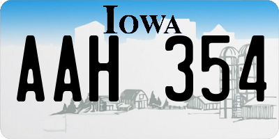 IA license plate AAH354