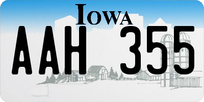 IA license plate AAH355