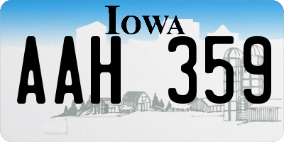 IA license plate AAH359