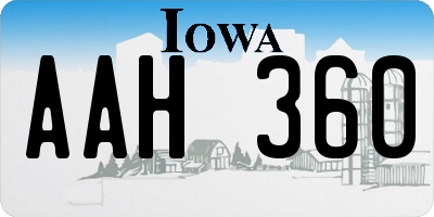 IA license plate AAH360