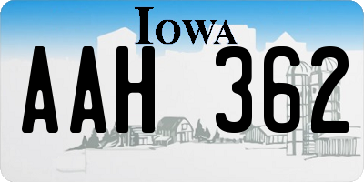 IA license plate AAH362