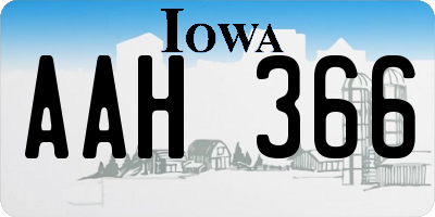 IA license plate AAH366