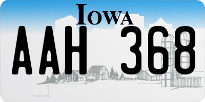 IA license plate AAH368