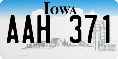 IA license plate AAH371