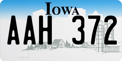 IA license plate AAH372