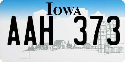 IA license plate AAH373