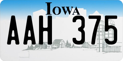 IA license plate AAH375