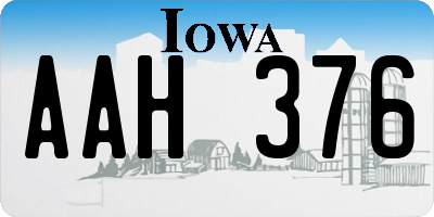 IA license plate AAH376