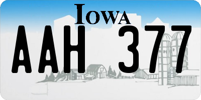 IA license plate AAH377