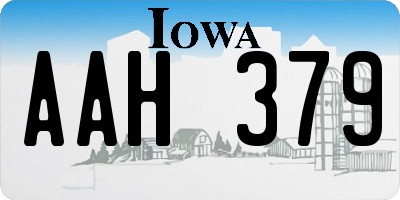 IA license plate AAH379