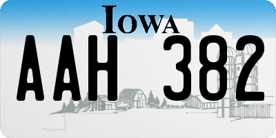 IA license plate AAH382