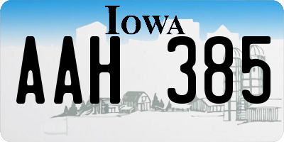 IA license plate AAH385