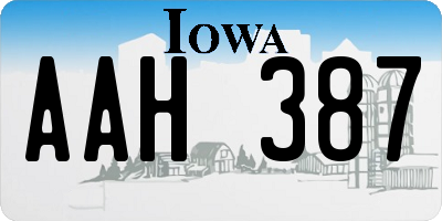 IA license plate AAH387