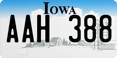 IA license plate AAH388