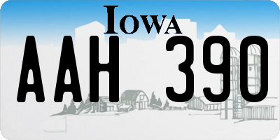 IA license plate AAH390