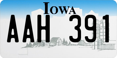 IA license plate AAH391