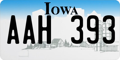 IA license plate AAH393