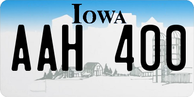 IA license plate AAH400