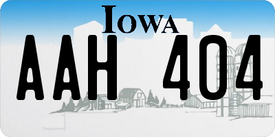 IA license plate AAH404