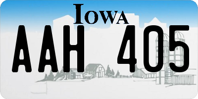 IA license plate AAH405