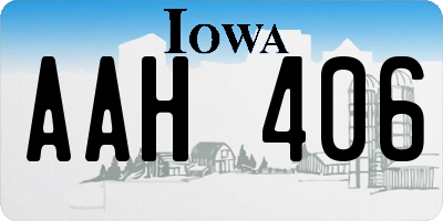 IA license plate AAH406