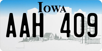 IA license plate AAH409