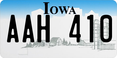 IA license plate AAH410