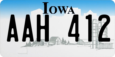 IA license plate AAH412