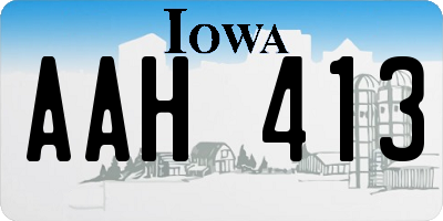 IA license plate AAH413