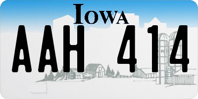 IA license plate AAH414