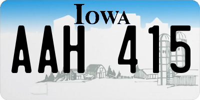 IA license plate AAH415