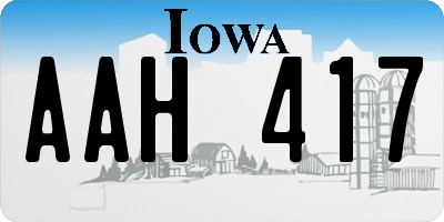 IA license plate AAH417