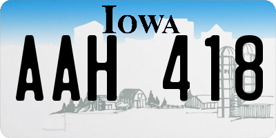 IA license plate AAH418