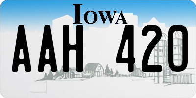 IA license plate AAH420