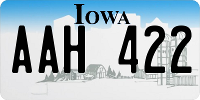 IA license plate AAH422