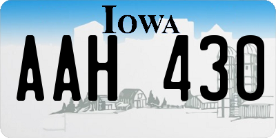 IA license plate AAH430