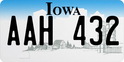 IA license plate AAH432