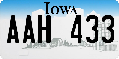 IA license plate AAH433