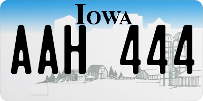 IA license plate AAH444